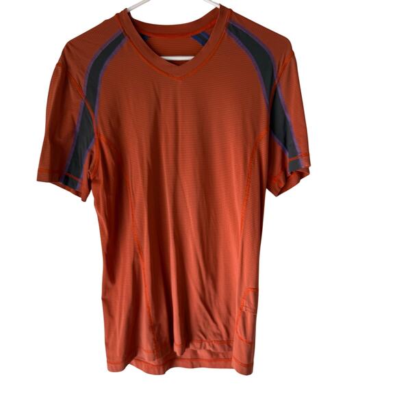 Lululemon‎ Men's Size Small Orange Blue Running Activewear Top - Picture 1 of 7